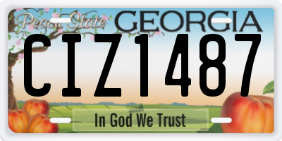 GA license plate CIZ1487