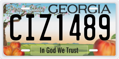 GA license plate CIZ1489