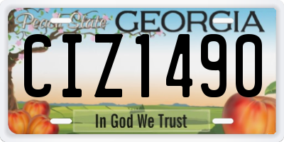 GA license plate CIZ1490