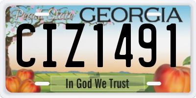 GA license plate CIZ1491