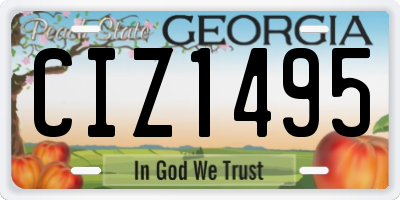 GA license plate CIZ1495
