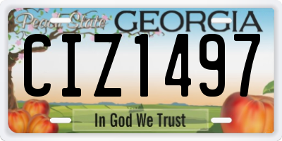 GA license plate CIZ1497