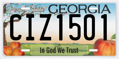 GA license plate CIZ1501