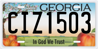 GA license plate CIZ1503