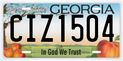 GA license plate CIZ1504