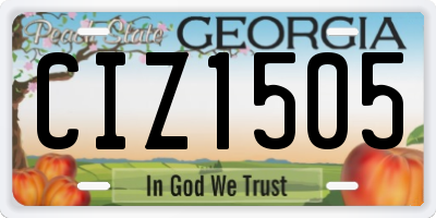 GA license plate CIZ1505