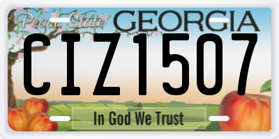 GA license plate CIZ1507