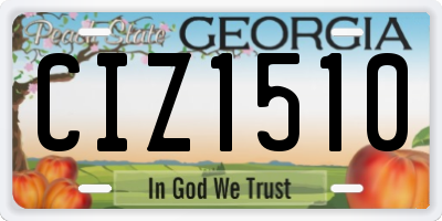 GA license plate CIZ1510