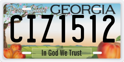 GA license plate CIZ1512