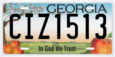 GA license plate CIZ1513