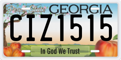 GA license plate CIZ1515