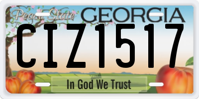 GA license plate CIZ1517