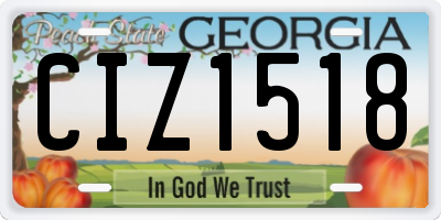 GA license plate CIZ1518
