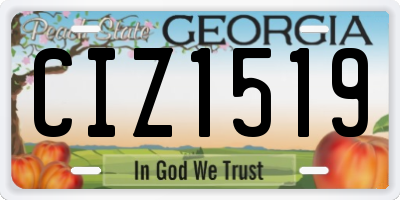 GA license plate CIZ1519