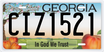GA license plate CIZ1521