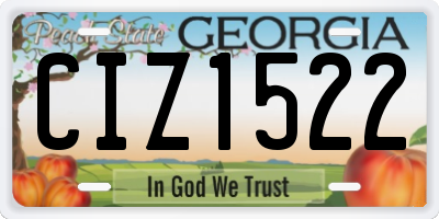 GA license plate CIZ1522