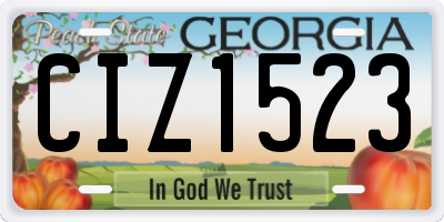 GA license plate CIZ1523