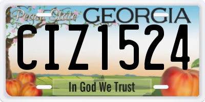 GA license plate CIZ1524