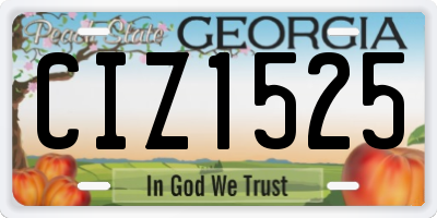 GA license plate CIZ1525