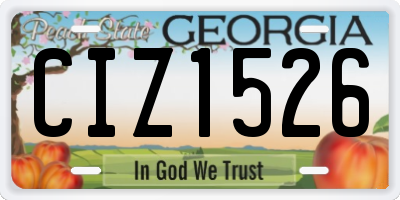 GA license plate CIZ1526