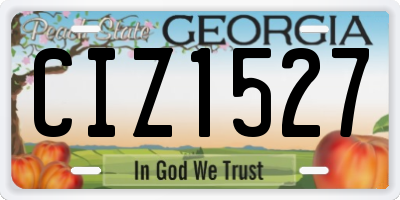 GA license plate CIZ1527