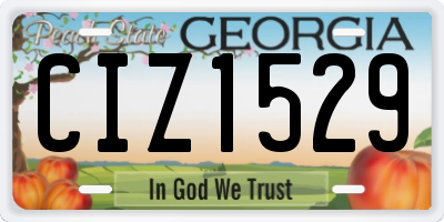 GA license plate CIZ1529