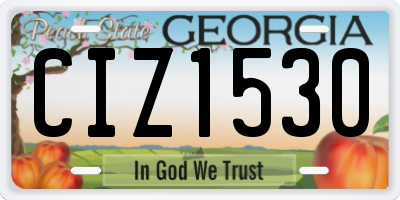 GA license plate CIZ1530