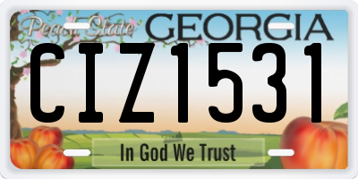 GA license plate CIZ1531