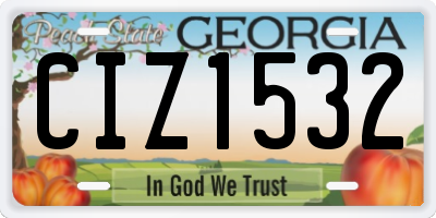 GA license plate CIZ1532