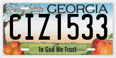 GA license plate CIZ1533