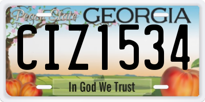 GA license plate CIZ1534