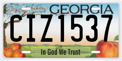 GA license plate CIZ1537