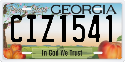 GA license plate CIZ1541