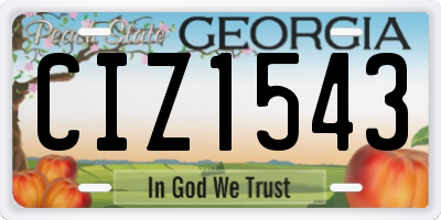 GA license plate CIZ1543