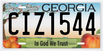 GA license plate CIZ1544