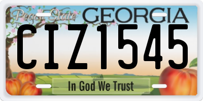 GA license plate CIZ1545