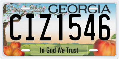 GA license plate CIZ1546