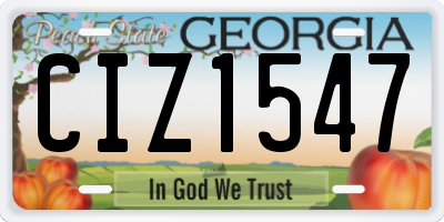 GA license plate CIZ1547