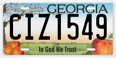 GA license plate CIZ1549