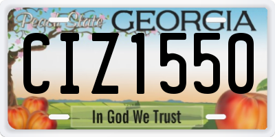 GA license plate CIZ1550