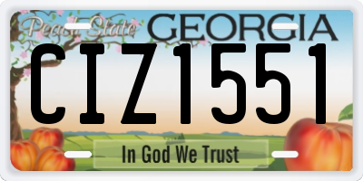 GA license plate CIZ1551