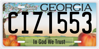 GA license plate CIZ1553
