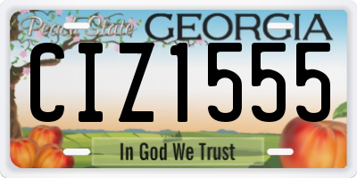 GA license plate CIZ1555