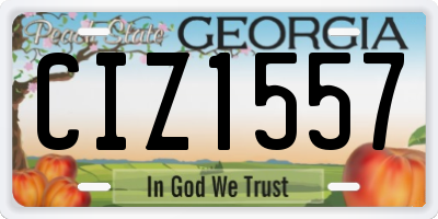 GA license plate CIZ1557