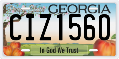 GA license plate CIZ1560