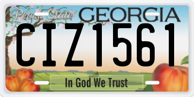 GA license plate CIZ1561