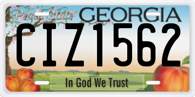 GA license plate CIZ1562