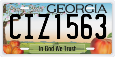 GA license plate CIZ1563