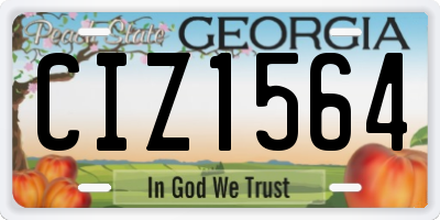 GA license plate CIZ1564