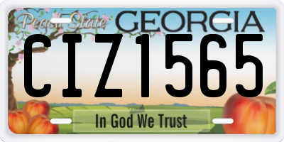 GA license plate CIZ1565